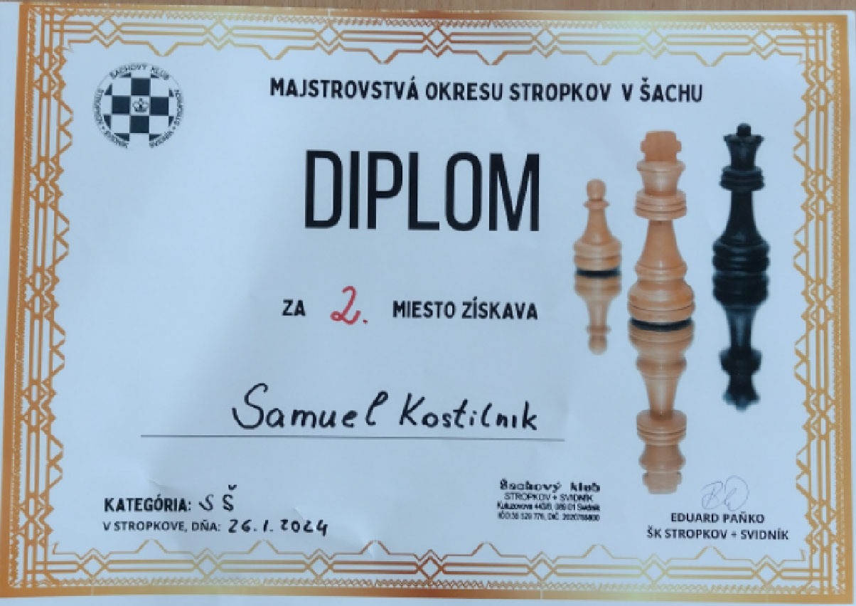 Majstrovstvá okresu Stropkov v šachu - Obrázok 1