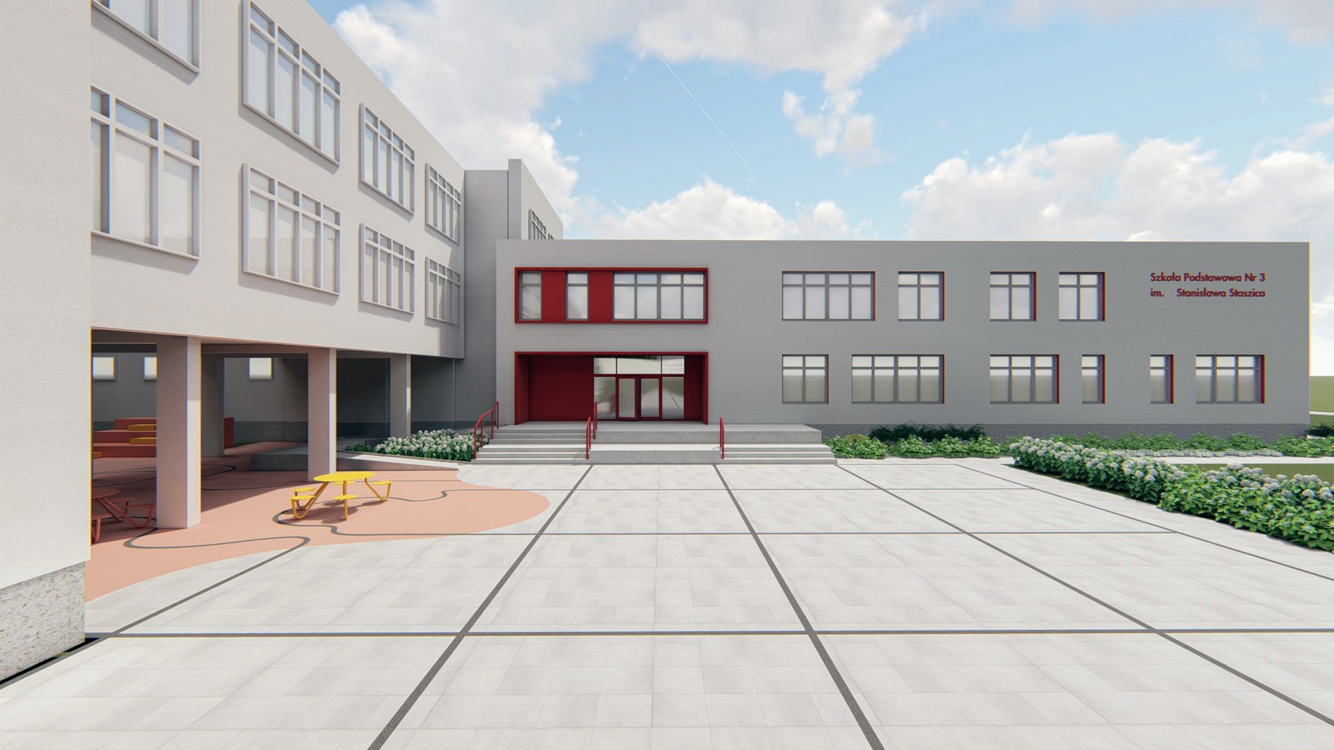 Projekt nowej rozbudowywanej szkoły