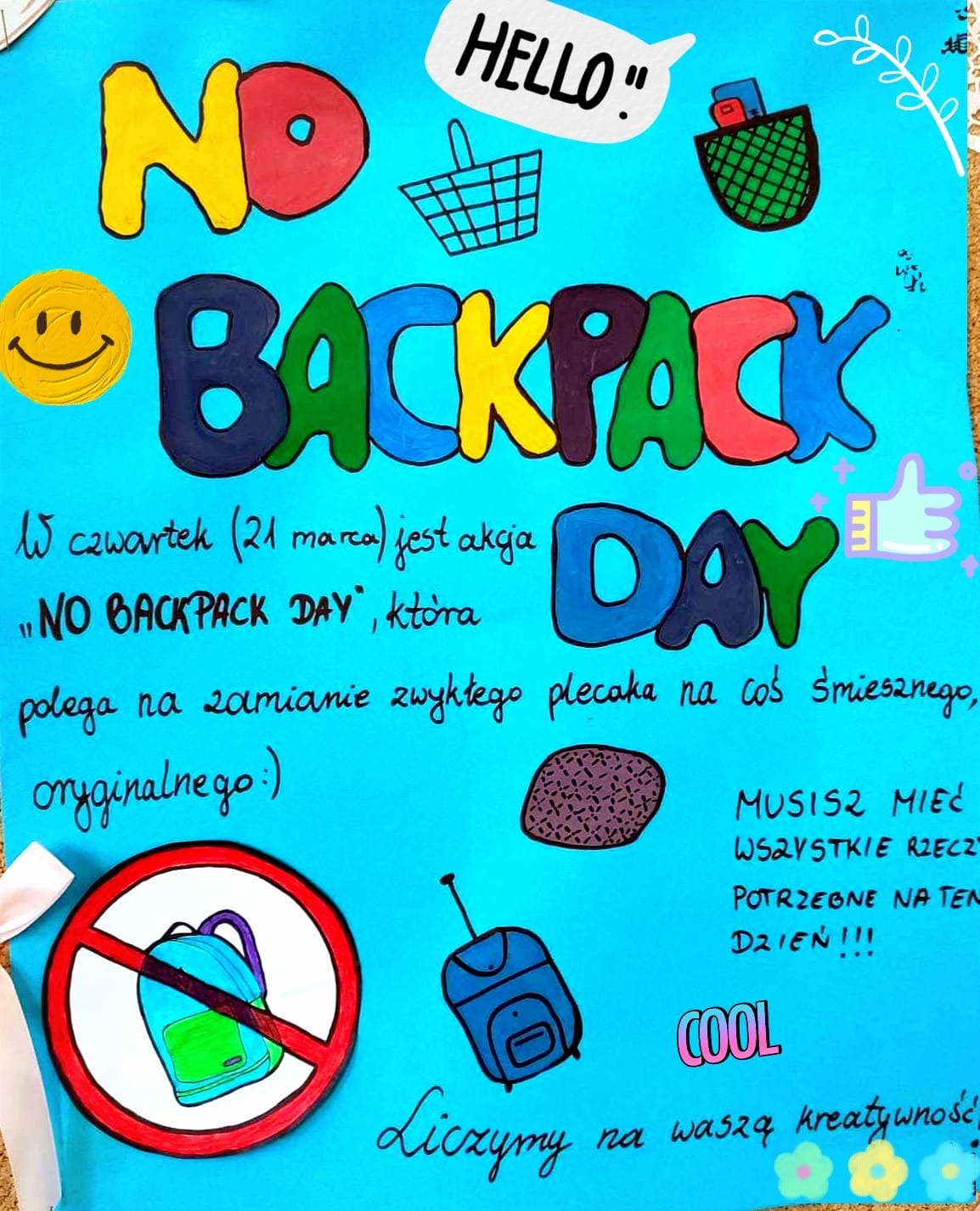 NO BACKPACK DAY - Obrazek 1