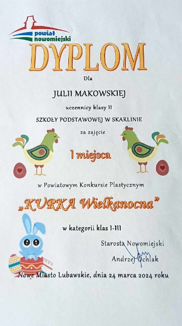 Sukcesy plastyczne Julki Makowskiej uczennicy klasy drugiej - Obrazek 1