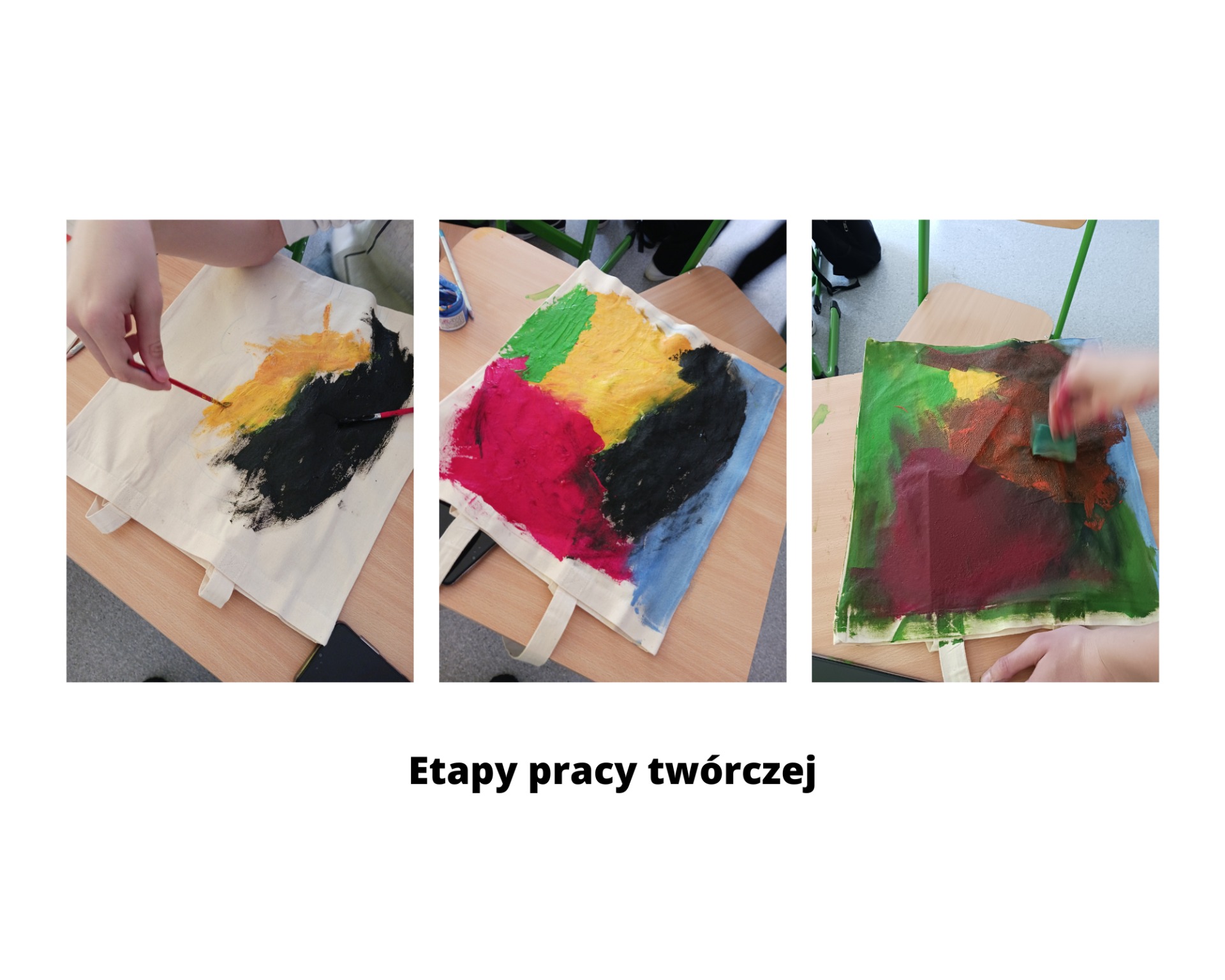 Eko-torby malowane na lekcji plastyki u Pani Iwonki przez Uczniów klasy 6! BRAWO!!! ❤️👏❤️ - Obrazek 2
