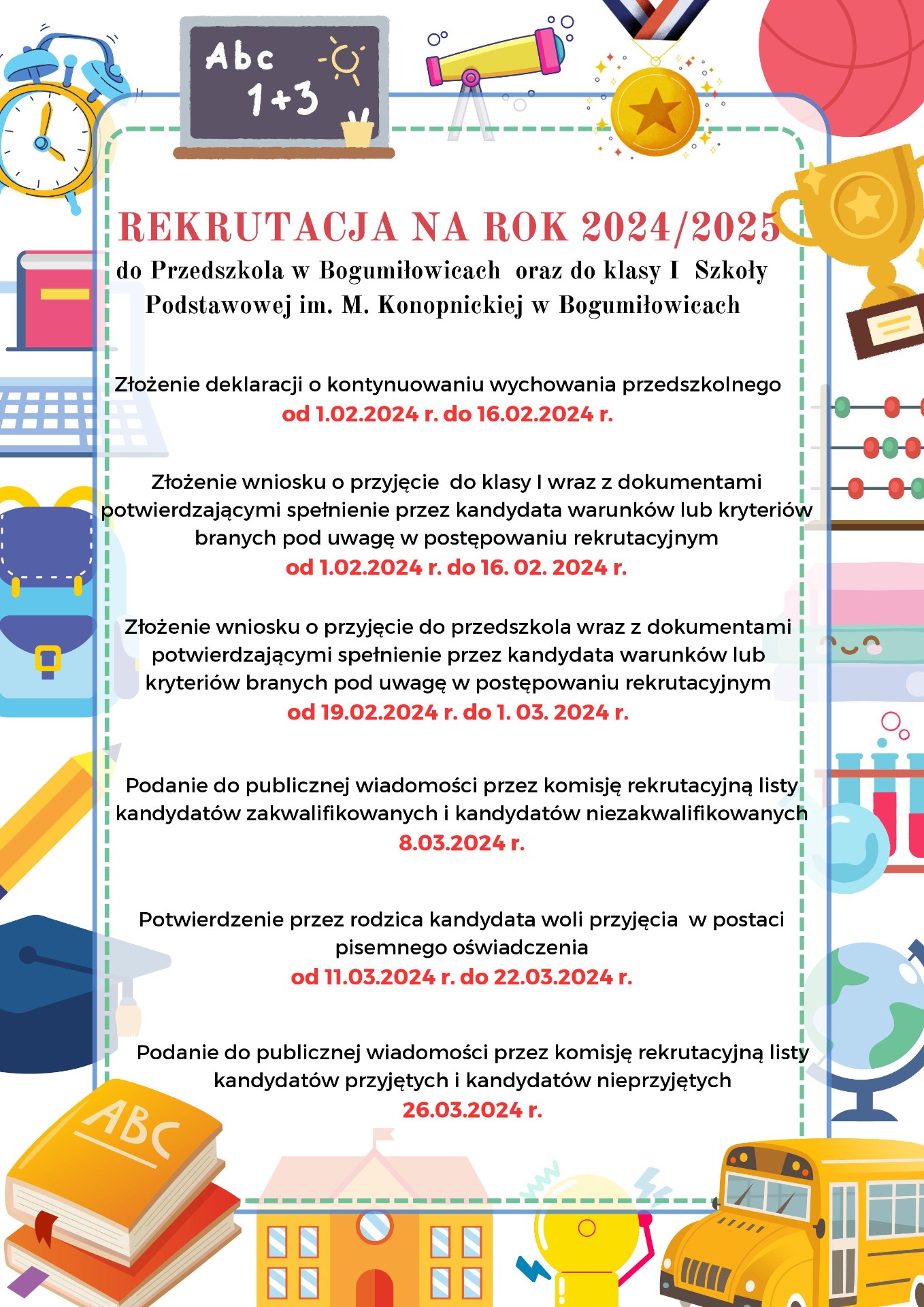 Rekrutacja do przedszkola i klasy I w roku szkolnym 2024/2025 - Obrazek 2