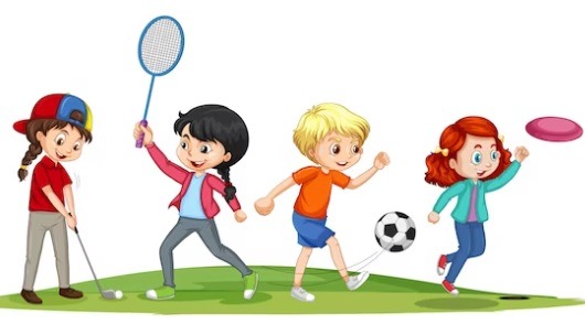 ilustracja dzieci uprawiających sport