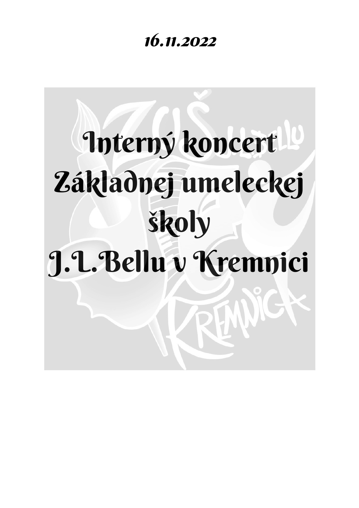 Pozvánka na online interný koncert dnes 16.11. o 17:00 - Obrázok 1