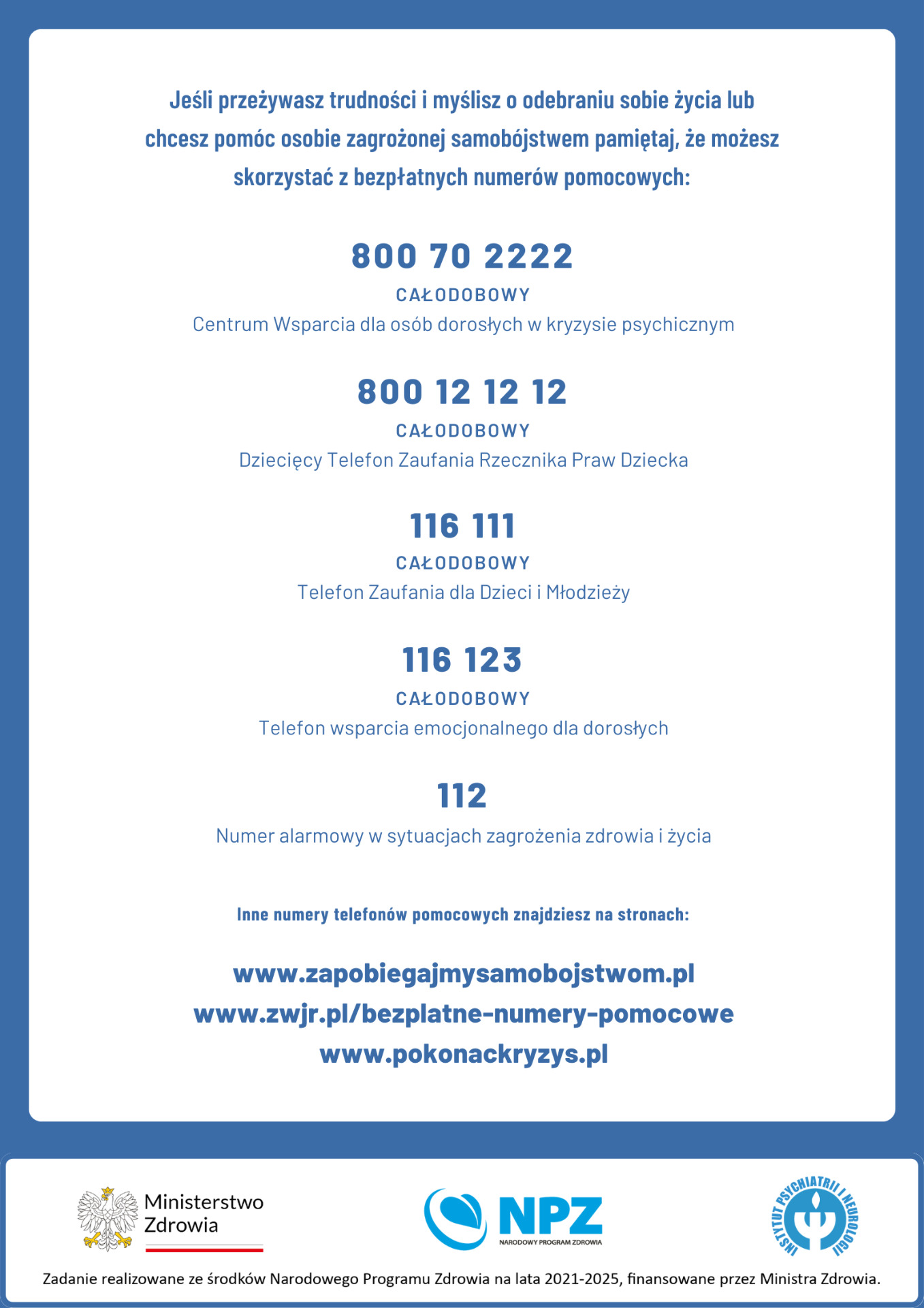 Numery telefonu dla osób szukających pomocy