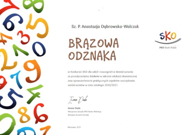 Nagroda III stopnia  w Etapie Regionalnym Konkursu SKO dla szkół i nauczycieli  - Obrazek 2