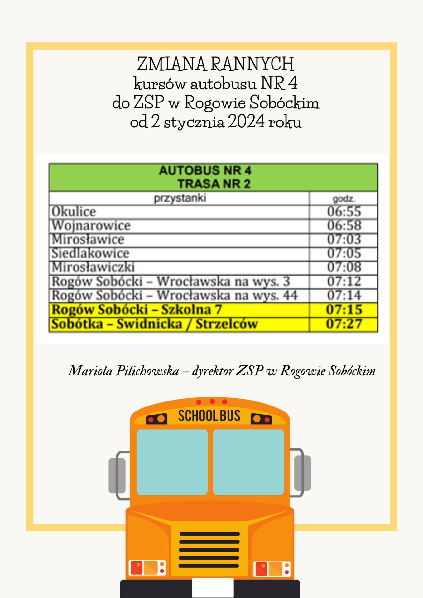 Informacja - zmiana kursów autobusu nr 4 - Obrazek 1