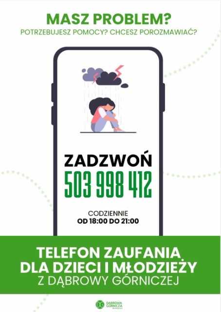 Telefon zaufania dla dzieci i młodzieży z Dąbrowy Górniczej - Obrazek 1