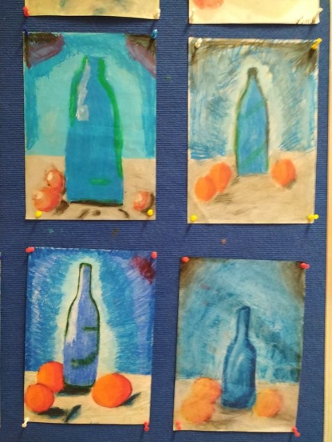 "Martwa natura z owocami" - prace plastyczne uczniów klasy 4A i 4B - Obrazek 4