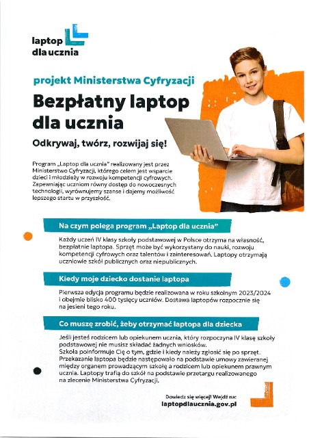 Projekt Ministerstwa Cyfryzacji "Bezpłatny laptop dla ucznia" - Obrazek 2